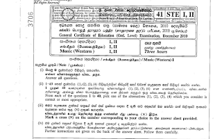 2010 G.C.E O/L Western Music Full (Sinhala Medium)