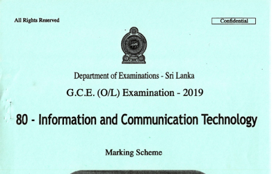 2019 G.C.E O/L Information & Communication Technology Full Marking Scheme (English Medium)