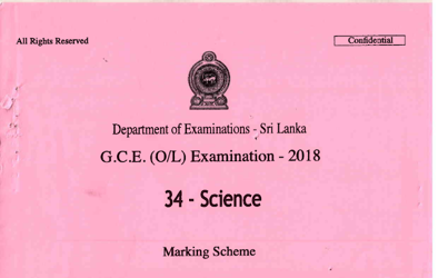 2018 G.C.E O/L Science Full Marking Scheme (English Medium)