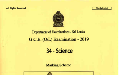 2019 G.C.E O/L Science Full Marking Scheme (English Medium)