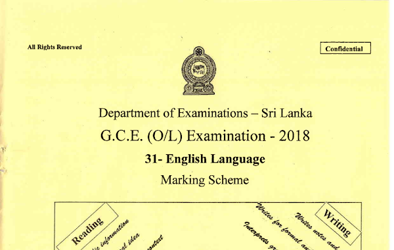 2018 G.C.E O/L Appreciation of English Literary Texts Full Marking Scheme (English Medium)