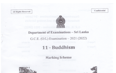 2021 G.C.E O/L Buddhism Full Marking Scheme (English Medium)
