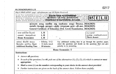 2024 G.C.E O/L General Paper I & II (English Medium)