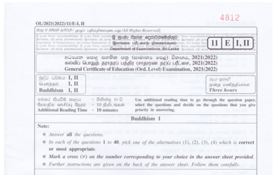 2021 G.C.E O/L Buddhism Paper III (English Medium)