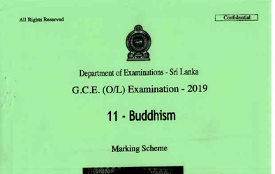2019 G.C.E O/L Buddhism Full Marking Scheme (English Medium)
