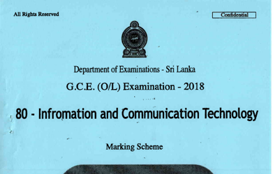 2018 G.C.E O/L Information & Communication Technology Full Marking Scheme (English Medium)