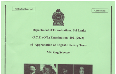 2021 G.C.E O/L Appreciation of English Literary Texts Full Marking Scheme (English Medium)
