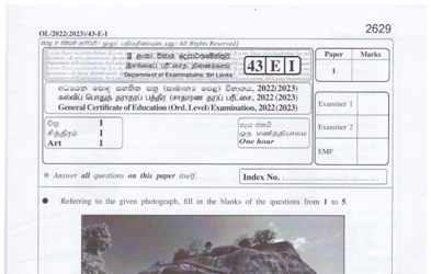 2022 G.C.E O/L Art Paper III (English Medium)